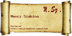 Mencz Szabina névjegykártya